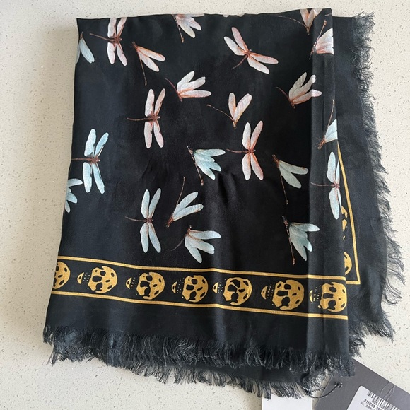 Alexander McQueen Accessories - Alexander McQueen Dragonfly and Skull Shawl
